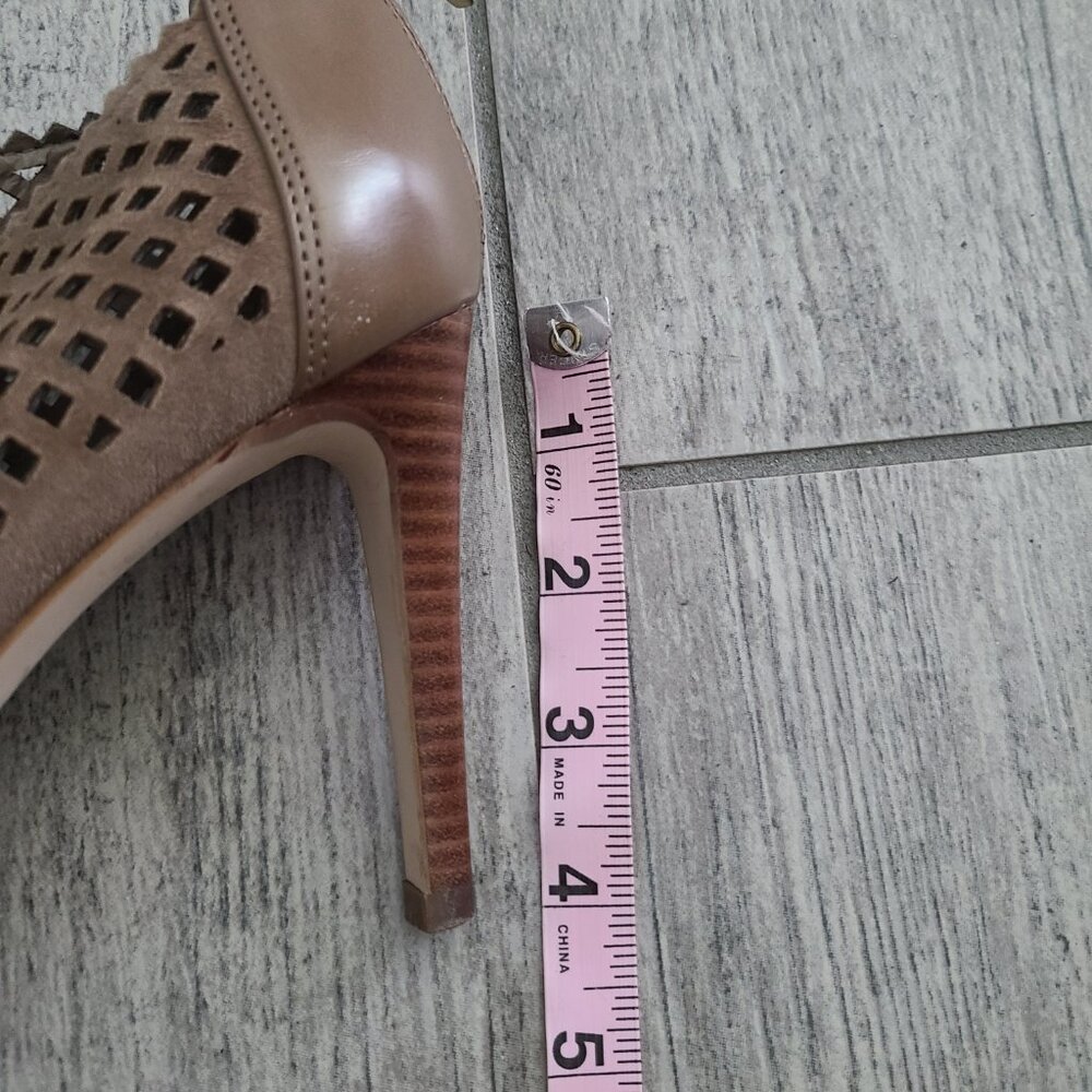 Marc Fisher women's brown Perforated Peep Toe Heeled stiletto booties - Size 8M - Picture 13 of 13